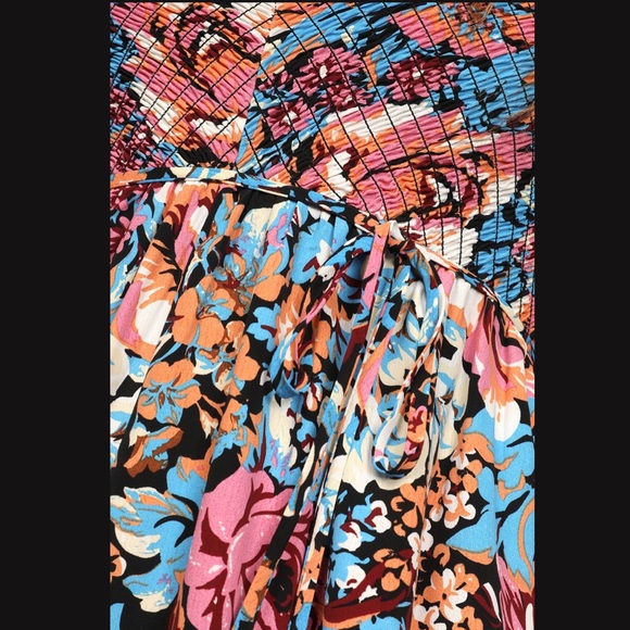 Lulu’s Escape to the Islands Multi Floral Smocked Sleeveless Jumpsuit - Picture 3 of 5